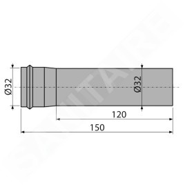 Alcadrain Siphons - Rallonge DN32, chromée A4000