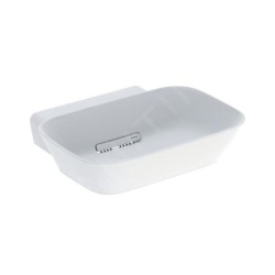 Geberit ONE - Lavabo à poser 50x43x15 cm, trop-plein caché, sans trou pour robinetterie, évacuation horizontale, blanc mat