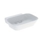 Geberit ONE - Lavabo à poser 50x43x15 cm, trop-plein caché, sans trou pour robinetterie, évacuation horizontale, blanc mat