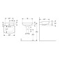 Geberit ONE - Lavabo à poser 50x43x15 cm, trop-plein caché, trou pour robinetterie, évacuation horizontale, blanc mat Geberit ONE - Lavabo à poser 50x43x15 cm, trop-plein caché, trou pour robinetterie, évacuation horizontale, blanc mat