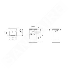 Laufen Lua - Lavabo de meuble 46x50 cm, sans trop-plein, sans trou de robinet, blanc H8100810001421