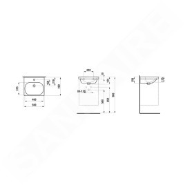 Laufen Lua - Lavabo de meuble 46x50 cm, sans trop-plein, trou pour robinetterie, blanc H8100810001561