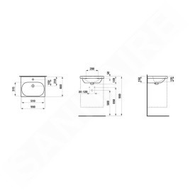 Laufen Lua - Lavabo de meuble 46x55 cm, avec trop-plein, trou pour robinetterie, blanc H8100820001041