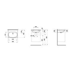 Laufen Lua - Lavabo de meuble 46x55 cm, sans trop-plein, sans trou de robinet, blanc H8100820001421