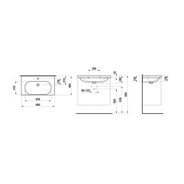 Laufen Lua - Lavabo de meuble 46x80 cm, avec trop-plein, trou pour robinet, LCC, blanc H8100874001041