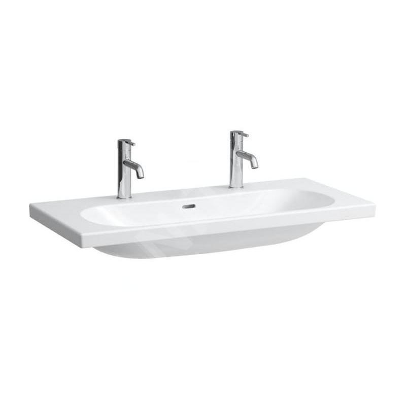 Laufen Lua - Double lavabo de meuble 46x100 cm, avec trop-plein, 2 trous pour robinetterie, LCC, blanc H8100894001071 Laufen Lua - Double lavabo de meuble 46x100 cm, avec trop-plein, 2 trous pour robinetterie, LCC, blanc H8100894001071