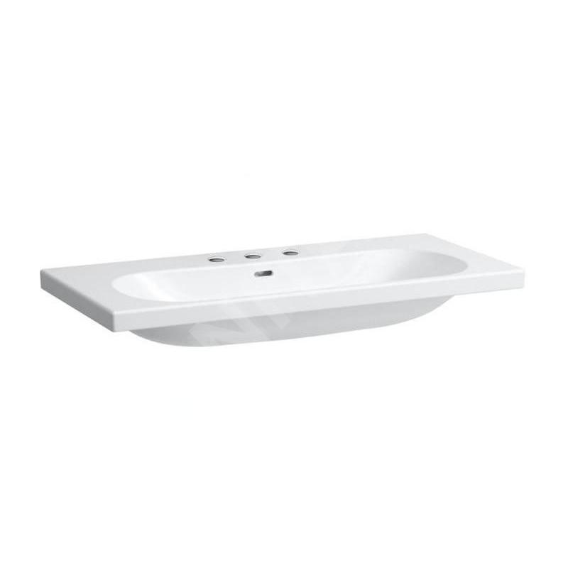 Laufen Lua - Lavabo de meuble 46x100 cm, avec trop-plein, 3 trous pour robinetterie, blanc H8100890001081 Laufen Lua - Lavabo de meuble 46x100 cm, avec trop-plein, 3 trous pour robinetterie, blanc H8100890001081