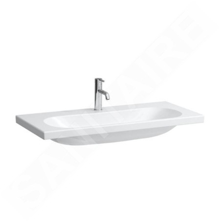 Laufen Lua - Lavabo de meuble 46x100 cm, sans trop-plein, trou pour robinet, LCC, blanc H8100894001561