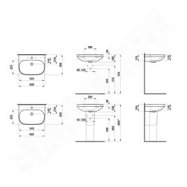 Laufen Lua - Lavabo 46x60 cm, sans trop-plein, trou pour robinetterie, blanc H8110830001561
