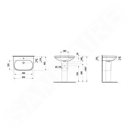 Laufen Lua - Lavabo 46x65 cm, avec trop-plein, trou pour robinet, LCC, blanc H8110864001041