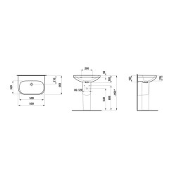 Laufen Lua - Lavabo 46x65 cm, sans trop-plein, sans trou pour robinet, LCC, blanc H8110864001421