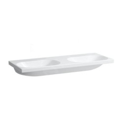 Laufen Lua - Double lavabo de meuble 46x120 cm, sans trop-plein, sans trou pour robinetterie, blanc H8140810001421