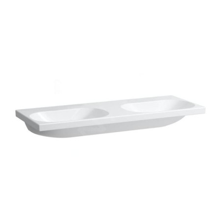 Laufen Lua - Double lavabo de meuble 46x120 cm, sans trop-plein, sans trou pour robinetterie, LCC, blanc H8140814001421
