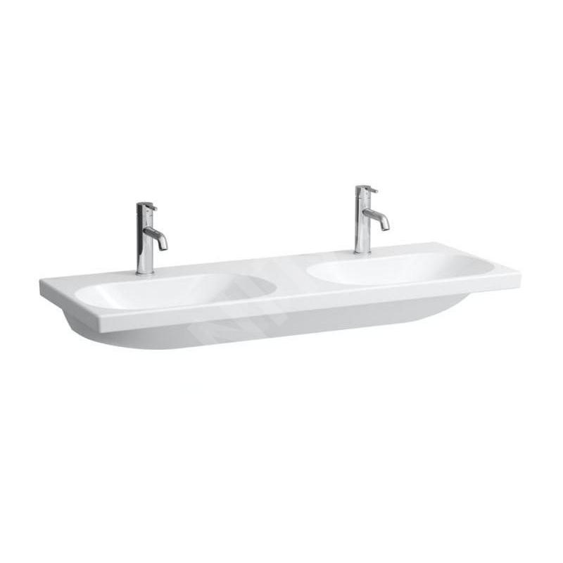 Laufen Lua - Double lavabo de meuble 46x120 cm, sans trop-plein, 2 trous pour robinetterie, blanc H8140810001561 Laufen Lua - Double lavabo de meuble 46x120 cm, sans trop-plein, 2 trous pour robinetterie, blanc H8140810001561