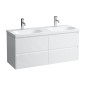 Laufen Lua - Double lavabo de meuble 46x120 cm, sans trop-plein, 2 trous pour robinetterie, LCC, blanc H8140814001561 Laufen Lua - Double lavabo de meuble 46x120 cm, sans trop-plein, 2 trous pour robinetterie, LCC, blanc H8140814001561