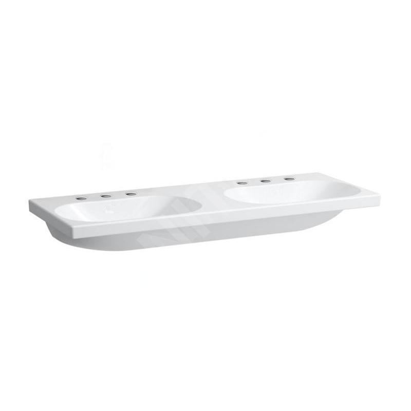 Laufen Lua - Double lavabo de meuble 46x120 cm, sans trop-plein, trous pour robinetterie, blanc H8140810001581 Laufen Lua - Double lavabo de meuble 46x120 cm, sans trop-plein, trous pour robinetterie, blanc H8140810001581