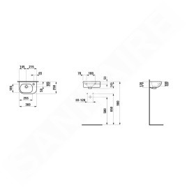 Laufen Lua - Lave-mains 36x25 cm, sans trop-plein, trou pour robinet à droite, LCC, blanc H8150804001141