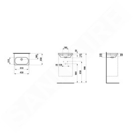 Laufen Lua - Lave-mains de meuble 45x35 cm, sans trop-plein, sans trou pour robinet, LCC, blanc H8160804001421