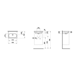 Laufen Lua - Lave-mains de meuble 45x35 cm, sans trop-plein, trou pour robinet, LCC, blanc H8160804001561