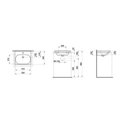 Laufen Lua - Lavabo de meuble 55x46 cm, avec trop-plein, trou pour robinetterie, blanc H8160820001041