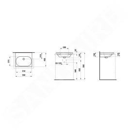 Laufen Lua - Lavabo de meuble 55x46 cm, sans trop-plein, sans trou pour robinet, LCC, blanc H8160824001421
