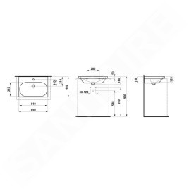 Laufen Lua - Lavabo de meuble 65x46 cm, avec trop-plein, trou pour robinet, LCC, blanc H8160844001041