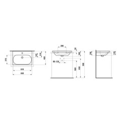 Laufen Lua - Lavabo de meuble 65x46 cm, sans trop-plein, trou pour robinet, LCC, blanc H8160844001561