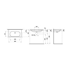 Laufen Lua - Lavabo de meuble 80x46 cm, avec trop-plein, sans trou pour robinet, LCC, blanc H8160874001091