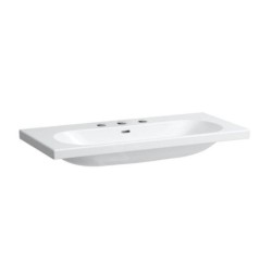 Laufen Lua - Lavabo de meuble 100x46 cm, avec trop-plein, 3 trous pour robinetterie, LCC, blanc H8160894001081