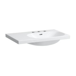 Laufen Lua - Lavabo de meuble 75x46 cm, avec trop-plein, 3 trous pour robinetterie, LCC, blanc H8170854001081