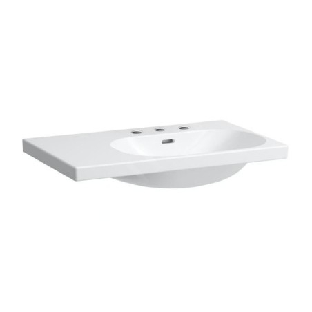 Laufen Lua - Lavabo de meuble 75x46 cm, avec trop-plein, 3 trous pour robinetterie, LCC, blanc H8170854001081