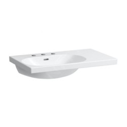 Laufen Lua - Lavabo de meuble 75x46 cm, avec trop-plein, 3 trous pour robinetterie, LCC, blanc H8170864001081