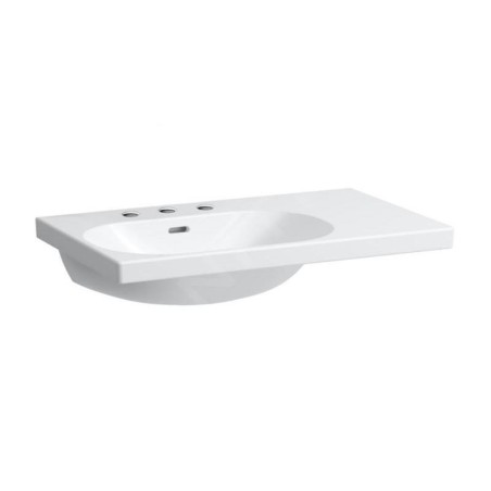 Laufen Lua - Lavabo de meuble 75x46 cm, avec trop-plein, 3 trous pour robinetterie, LCC, blanc H8170864001081