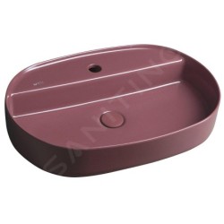Sapho Isvea - Lavabo à poser 60x40 cm, trou pour robinet, marron rouge 10NF65060-2R