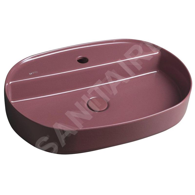 Sapho Isvea - Lavabo à poser 60x40 cm, trou pour robinet, marron rouge 10NF65060-2R Sapho Isvea - Lavabo à poser 60x40 cm, trou pour robinet, marron rouge 10NF65060-2R