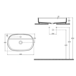 Sapho Isvea - Lavabo à poser 60x40 cm, trou pour robinet, marron rouge 10NF65060-2R