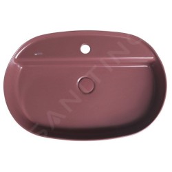 Sapho Isvea - Lavabo à poser 60x40 cm, trou pour robinet, marron rouge 10NF65060-2R