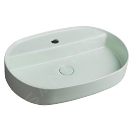 Sapho Isvea - Lavabo à poser 60x40 cm, trou pour robinet, vert menthe 10NF65060-2T
