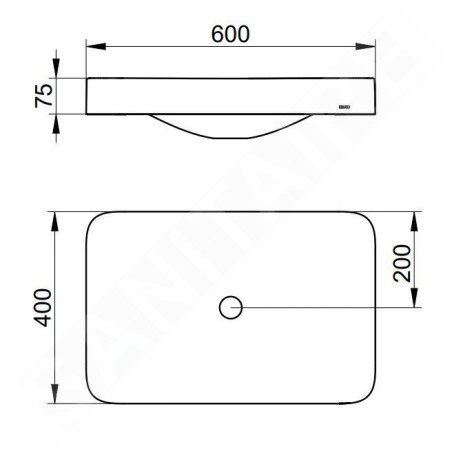 Keuco Edition 400 - Lavabo 60x40 cm, sans trop-plein, sans trou pour robinet, CleanPlus, blanc 31570317500