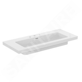 Ideal Standard Extra - Lavabo, 51x121 cm, avec trop-plein, 3 trous pour robinetterie, blanc T437201