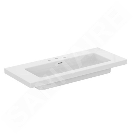 Ideal Standard Extra - Lavabo, 51x121 cm, avec trop-plein, 3 trous pour robinetterie, blanc T437201