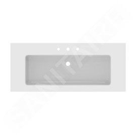 Ideal Standard Extra - Lavabo, 51x121 cm, avec trop-plein, 3 trous pour robinetterie, blanc T437201