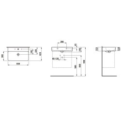 Laufen VAL - Lavabo, 65x42 cm, avec trop-plein, trou pour robinet, noir mat H8102847161041
