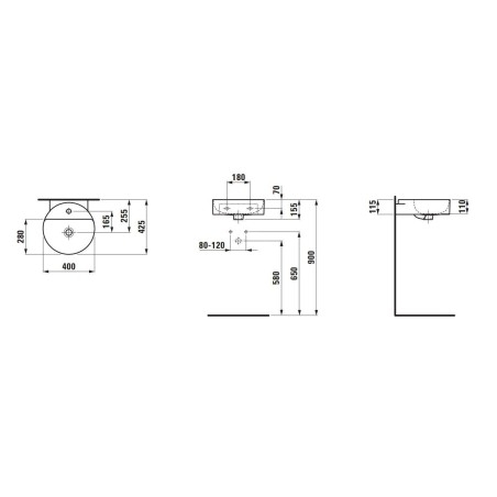 Laufen VAL - Lave-mains, 40x43 cm, avec trop-plein, trou pour robinet, noir mat H8112817161041