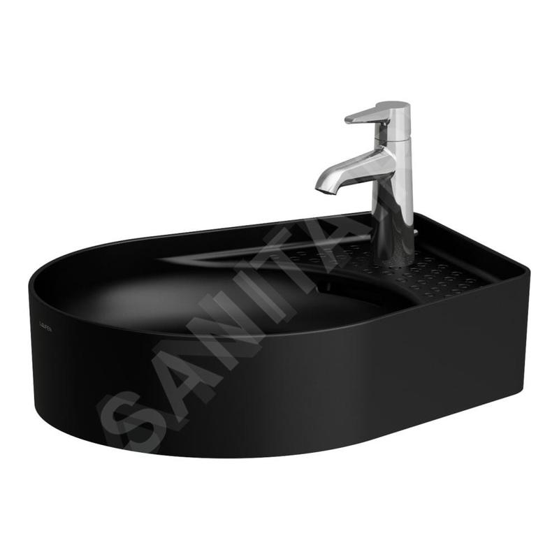 Laufen VAL - Lavabo, 50x40 cm, avec trop-plein, trou pour robinet, noir mat H8122817161041