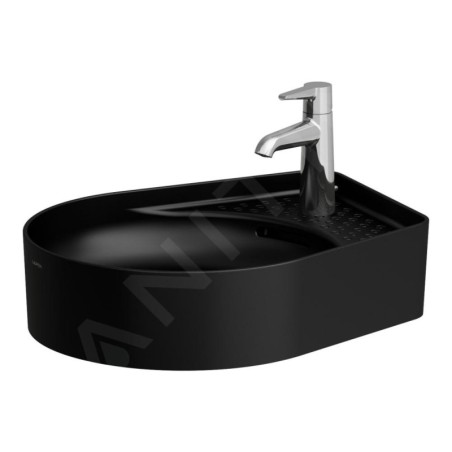 Laufen VAL - Lavabo, 50x40 cm, avec trop-plein, trou pour robinet, noir mat H8122817161041