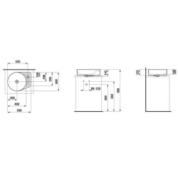 Laufen VAL - Lavabo, 50x40 cm, avec trop-plein, trou pour robinet, graphite H8122817581041