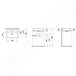 Laufen VAL - Lavabo, 55x40 cm, avec trop-plein, trou pour robinet, graphite H8122847581041