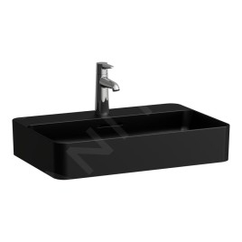 Laufen VAL - Lavabo, 76 x 47 cm, avec trop-plein, trou pour robinet, noir mat H8122857161041