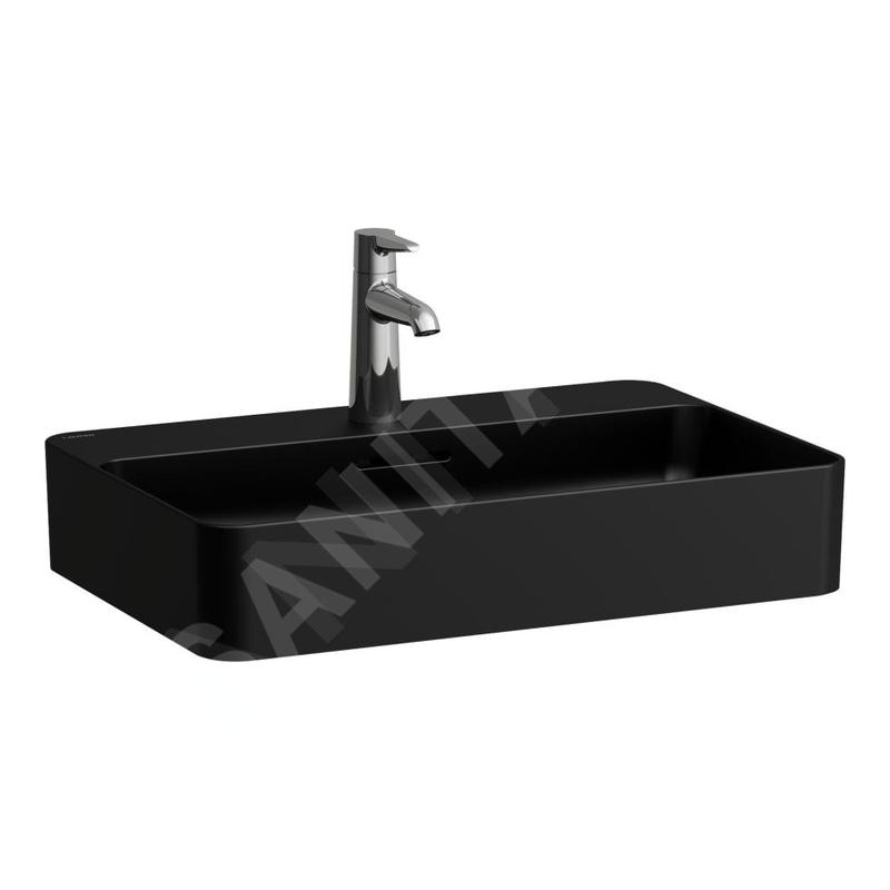 Laufen VAL - Lavabo, 76 x 47 cm, avec trop-plein, trou pour robinet, noir mat H8122857161041 Laufen VAL - Lavabo, 76 x 47 cm, avec trop-plein, trou pour robinet, noir mat H8122857161041
